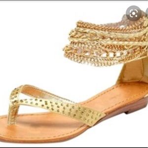 Zigi Soho Tan Chain Sandal Size 8